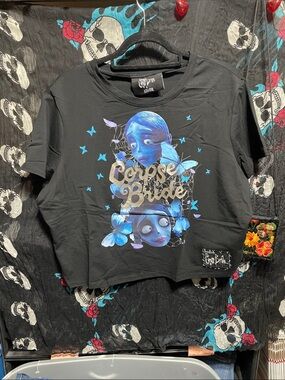 #211 size 4XL Killstar NWT Corpse Bride Black Graphic cropped Tee